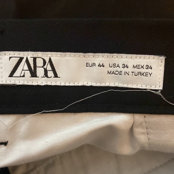 Zara 100% cotton flat front trouser/pant in size 34, good condition - Picture 9 of 12